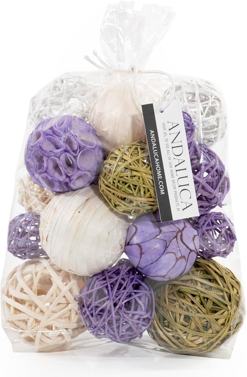 ANDALUCA Decorative Balls Bag Bowl Filler Home Decor (Lavender) - Image 1